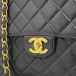 Chanel Borsa Vintage Jumbo 30 Single Flap in Agnello Nero