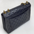 Chanel Borsa Vintage Jumbo 30 Single Flap in Agnello Nero