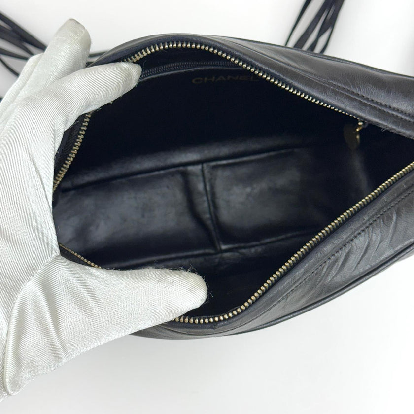 Chanel Borsa Vintage Tassel Camera Bag Nera