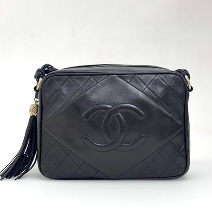 Chanel Borsa Vintage Tassel Camera Bag Nera