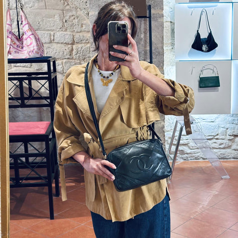 Chanel Borsa Vintage Tassel Camera Bag Nera