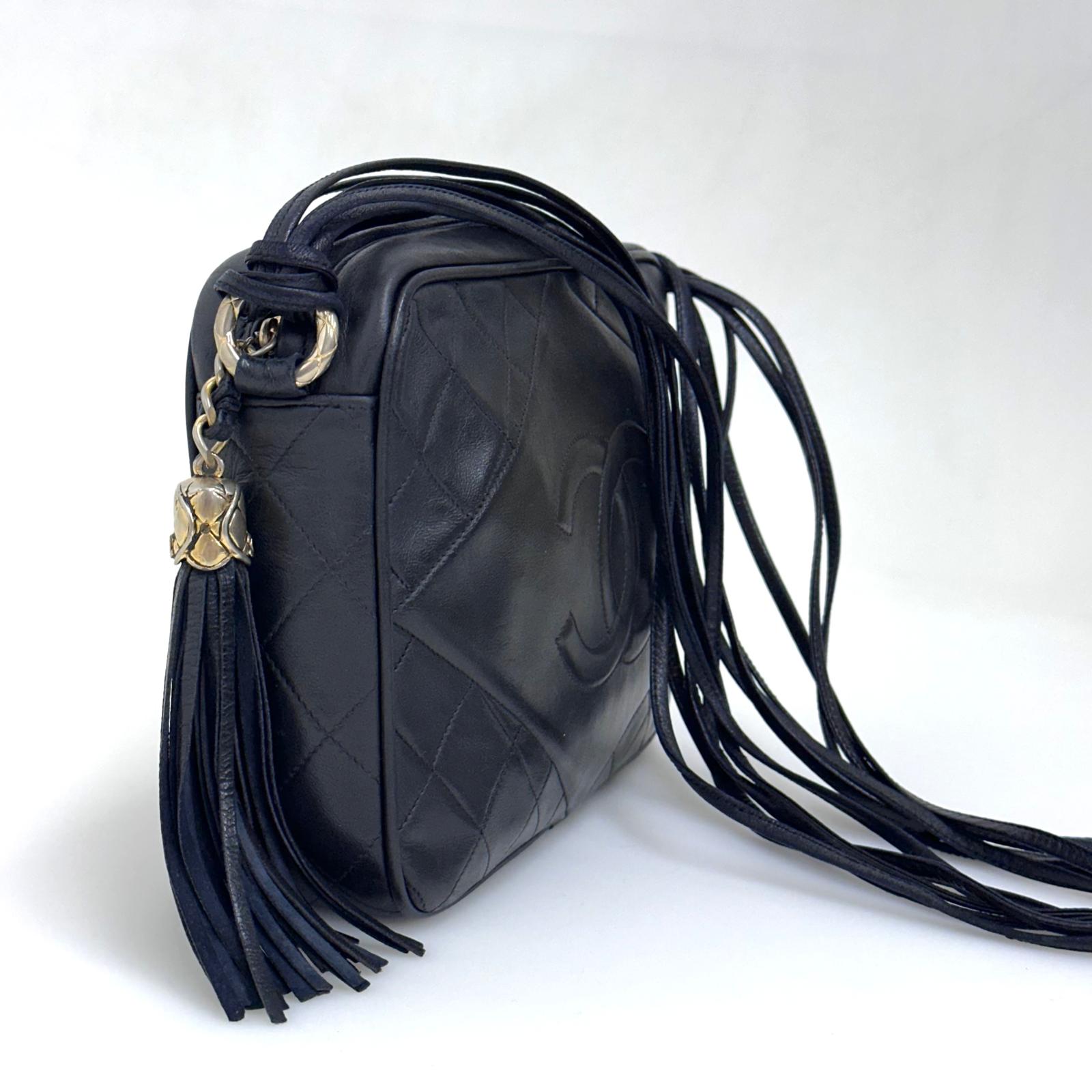 Chanel Borsa Vintage Tassel Camera Bag Nera
