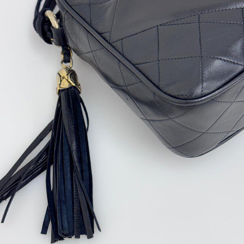 Chanel Borsa Vintage Tassel Camera Bag Nera