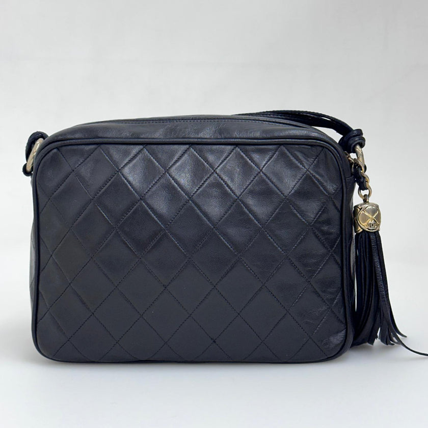 Chanel Borsa Vintage Tassel Camera Bag Nera