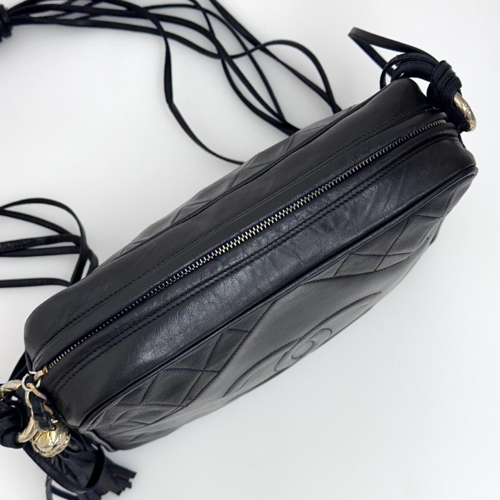 Chanel Borsa Vintage Tassel Camera Bag Nera