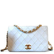 Chanel Borsa Vintage a Spalla Mini Classic Flap 19 cm in Pelle Bianca
