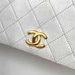 Chanel Borsa Vintage a Spalla Mini Classic Flap 19 cm in Pelle Bianca