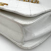 Chanel Borsa Vintage a Spalla Mini Classic Flap 19 cm in Pelle Bianca