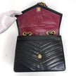 Chanel Borsa a spalla Chevron Vintage nera in pelle