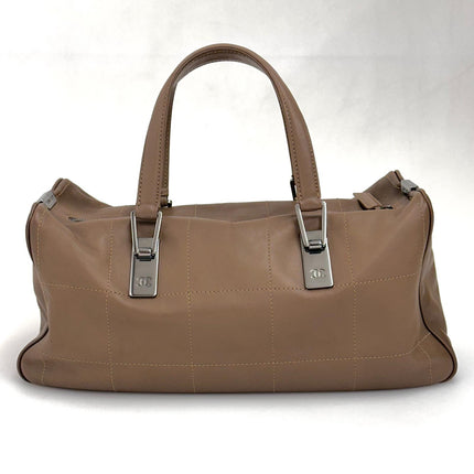 Chanel Bowling Bag Barretta di Cioccolato in pelle Taupe