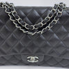 Chanel Classic Flap 30 in Pelle Lambskin Nera con Hardware Argento