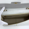 Chanel Classic Flap  Maxi in Pelle Bianca con Finiture Oro