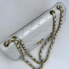 Chanel Classic Flap  Maxi in Pelle Bianca con Finiture Oro