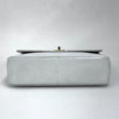 Chanel Classic Flap  Maxi in Pelle Bianca con Finiture Oro