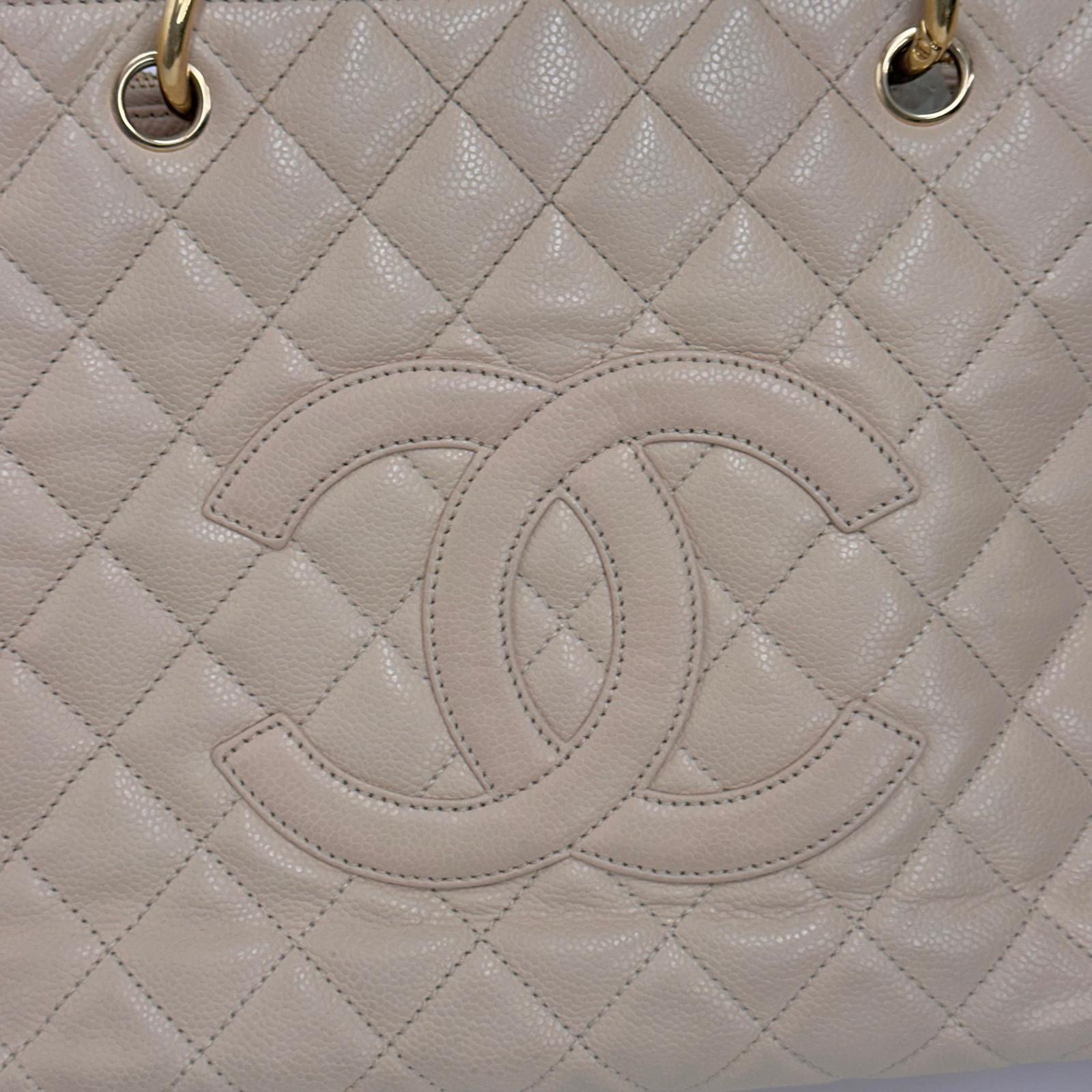 Chanel GST Grand Shopping Tote Beige in Pelle Caviar