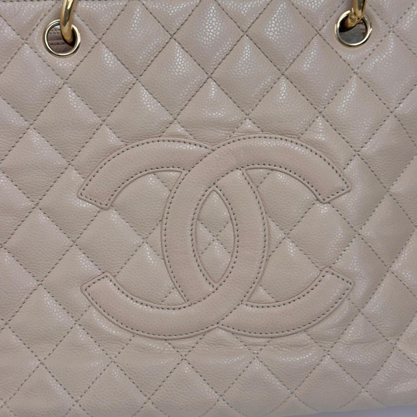 Chanel GST Grand Shopping Tote Beige in Pelle Caviar