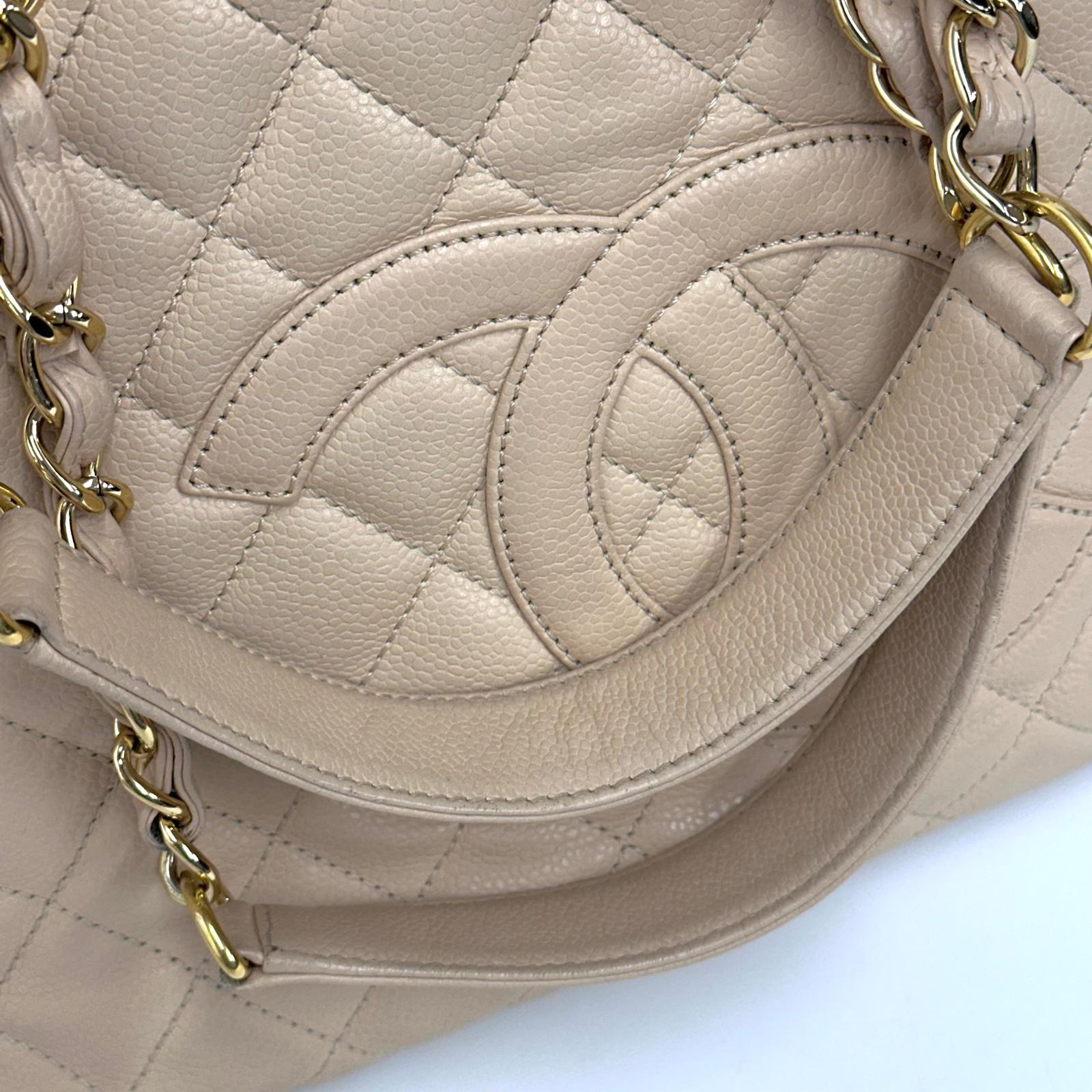 Chanel GST Grand Shopping Tote Beige in Pelle Caviar