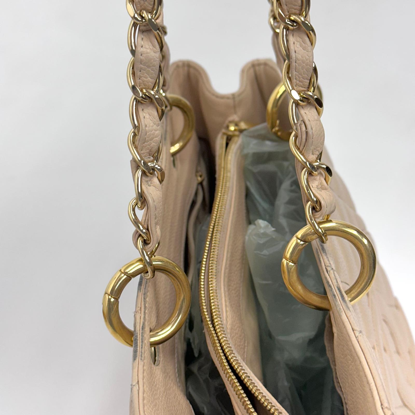 Chanel GST Grand Shopping Tote Beige in Pelle Caviar