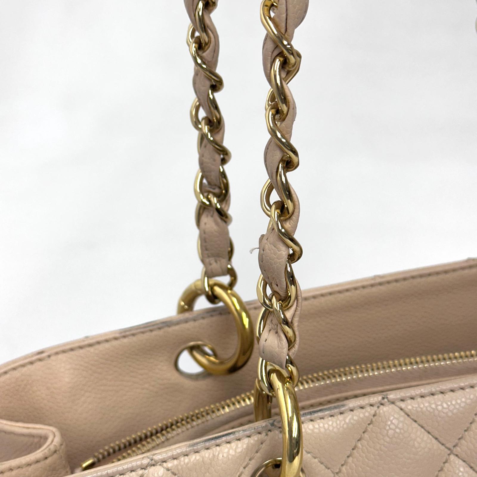 Chanel GST Grand Shopping Tote Beige in Pelle Caviar
