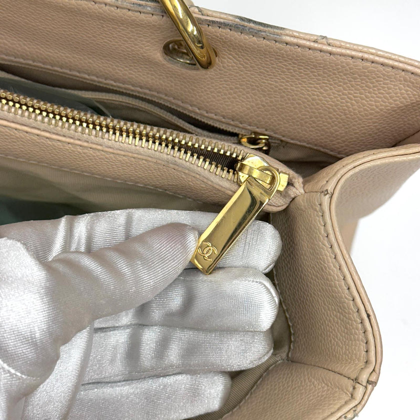 Chanel GST Grand Shopping Tote Beige in Pelle Caviar