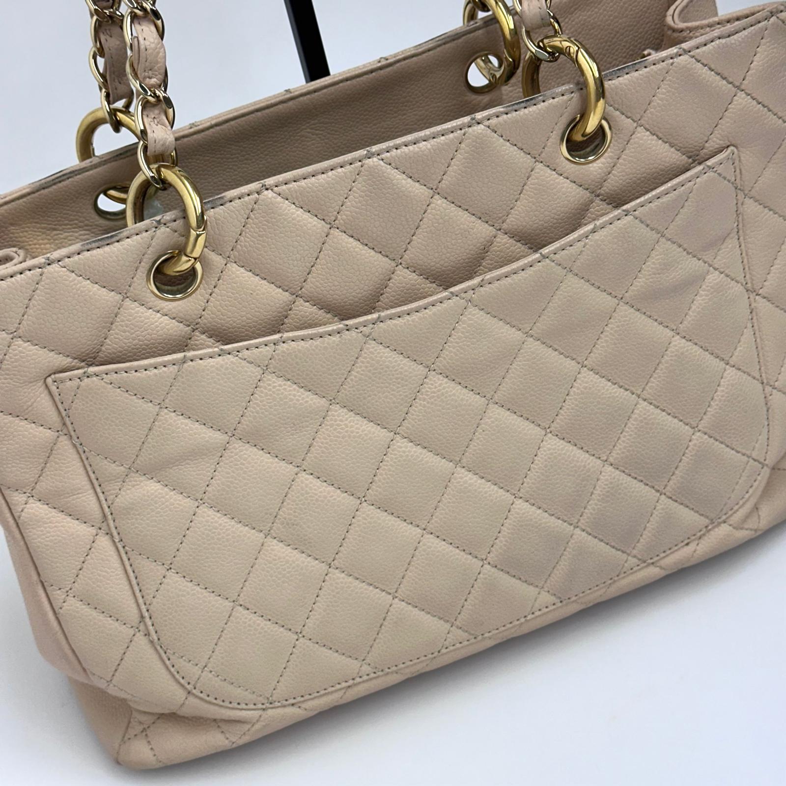 Chanel GST Grand Shopping Tote Beige in Pelle Caviar