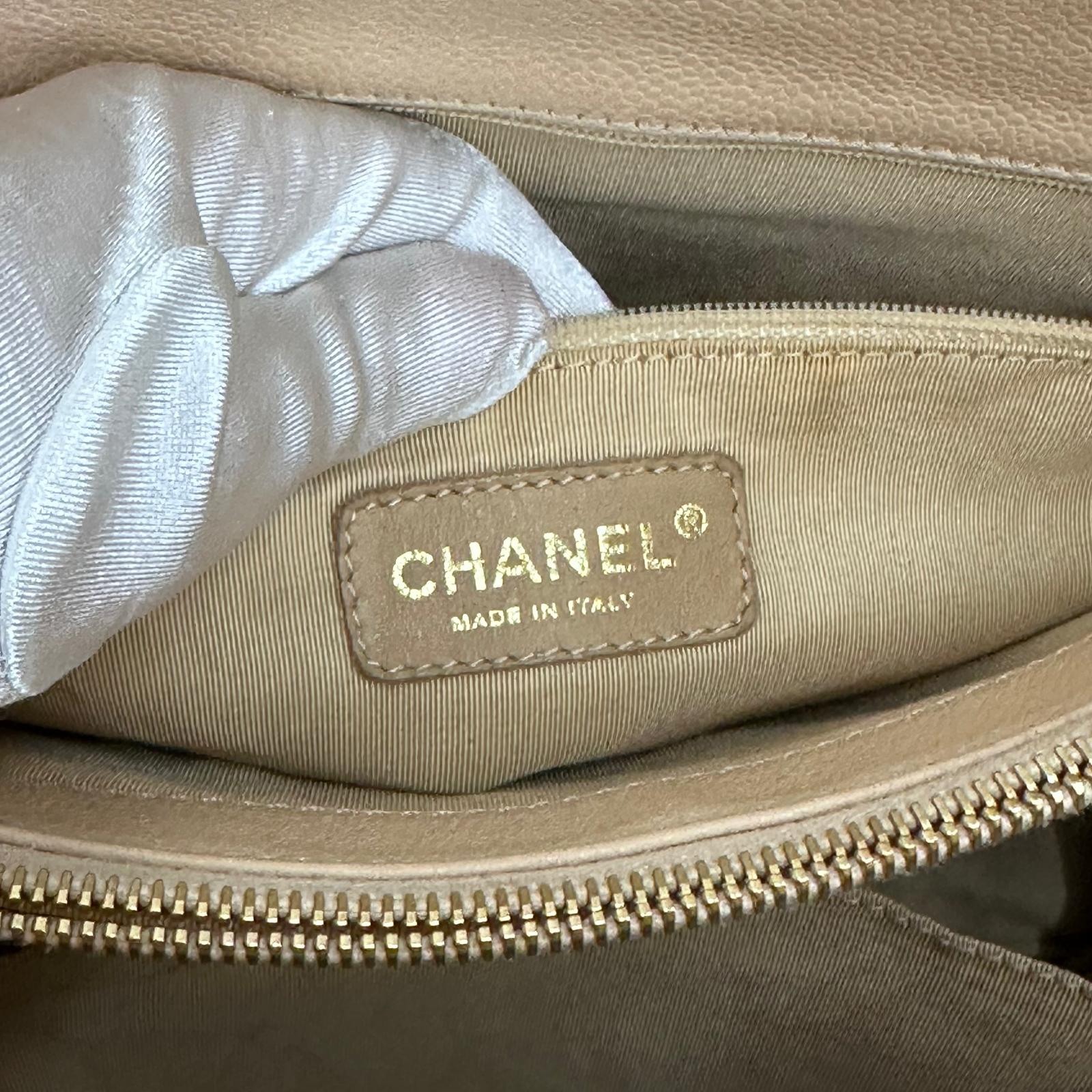 Chanel GST Grand Shopping Tote Beige in Pelle Caviar