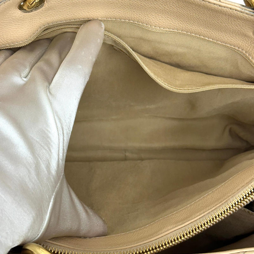 Chanel GST Grand Shopping Tote Beige in Pelle Caviar