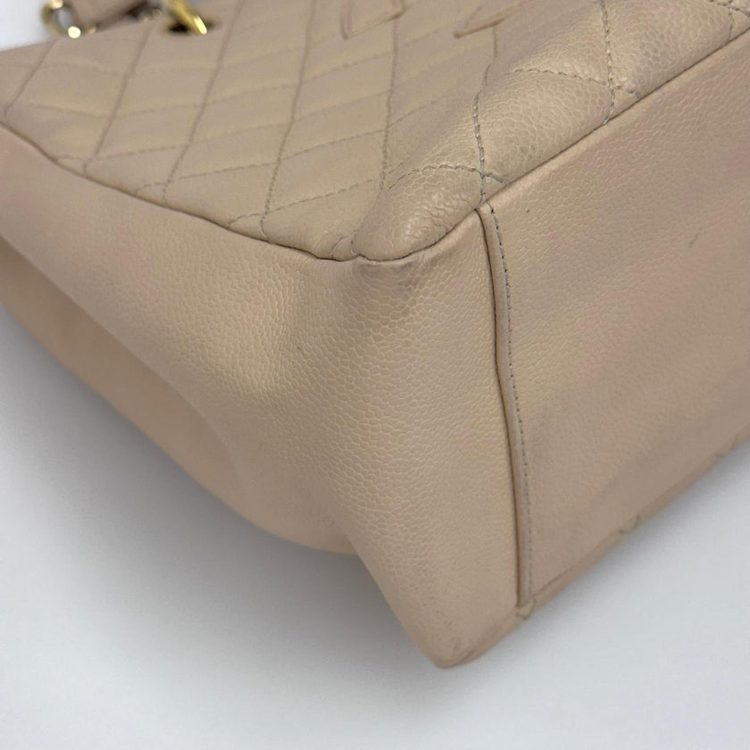 Chanel GST Grand Shopping Tote Beige in Pelle Caviar