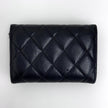 Chanel Porta Carte in Pelle Trapuntata Nera con Logo Dorato