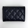 Chanel Porta Carte in Pelle Trapuntata Nera con Logo Dorato