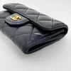 Chanel Porta Carte in Pelle Trapuntata Nera con Logo Dorato