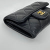 Chanel Porta Carte in Pelle Trapuntata Nera con Logo Dorato