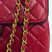 Chanel borsa Classic Flap 25 cm in pelle di agnello rossa anni ’90