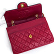 Chanel borsa Classic Flap 25 cm in pelle di agnello rossa anni ’90
