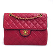 Chanel borsa Classic Flap 25 cm in pelle di agnello rossa anni ’90