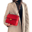 Chanel borsa Classic Flap 25 cm in pelle di agnello rossa anni ’90