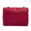 Chanel borsa Classic Flap 25 cm in pelle di agnello rossa anni ’90