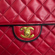 Chanel borsa Classic Flap 25 cm in pelle di agnello rossa anni ’90