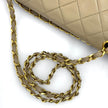 Chanel borsa vintage a spalla Classic Flap 25 cm in pelle di agnello beige