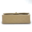 Chanel borsa vintage a spalla Classic Flap 25 cm in pelle di agnello beige