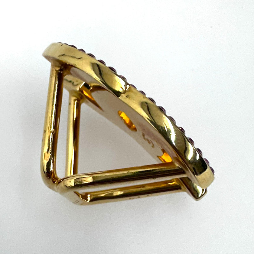 Chanel ferma foulard in metallo dorato con pavé di cristalli rosa anno 2002