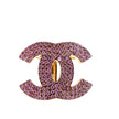 Chanel ferma foulard in metallo dorato con pavé di cristalli rosa anno 2002