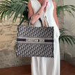 Christian Dior Borsa Book Tote Oblique Grande in Tela Blu Navy