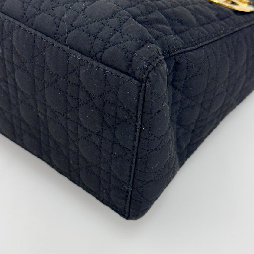 Christian Dior Borsa Lady Dior Medium Cannage Nera a Mano