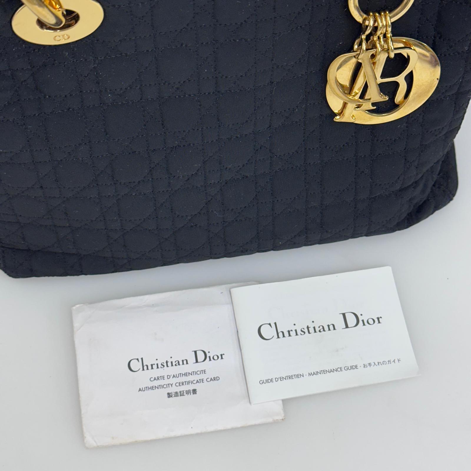 Christian Dior Borsa Lady Dior Medium Cannage Nera a Mano