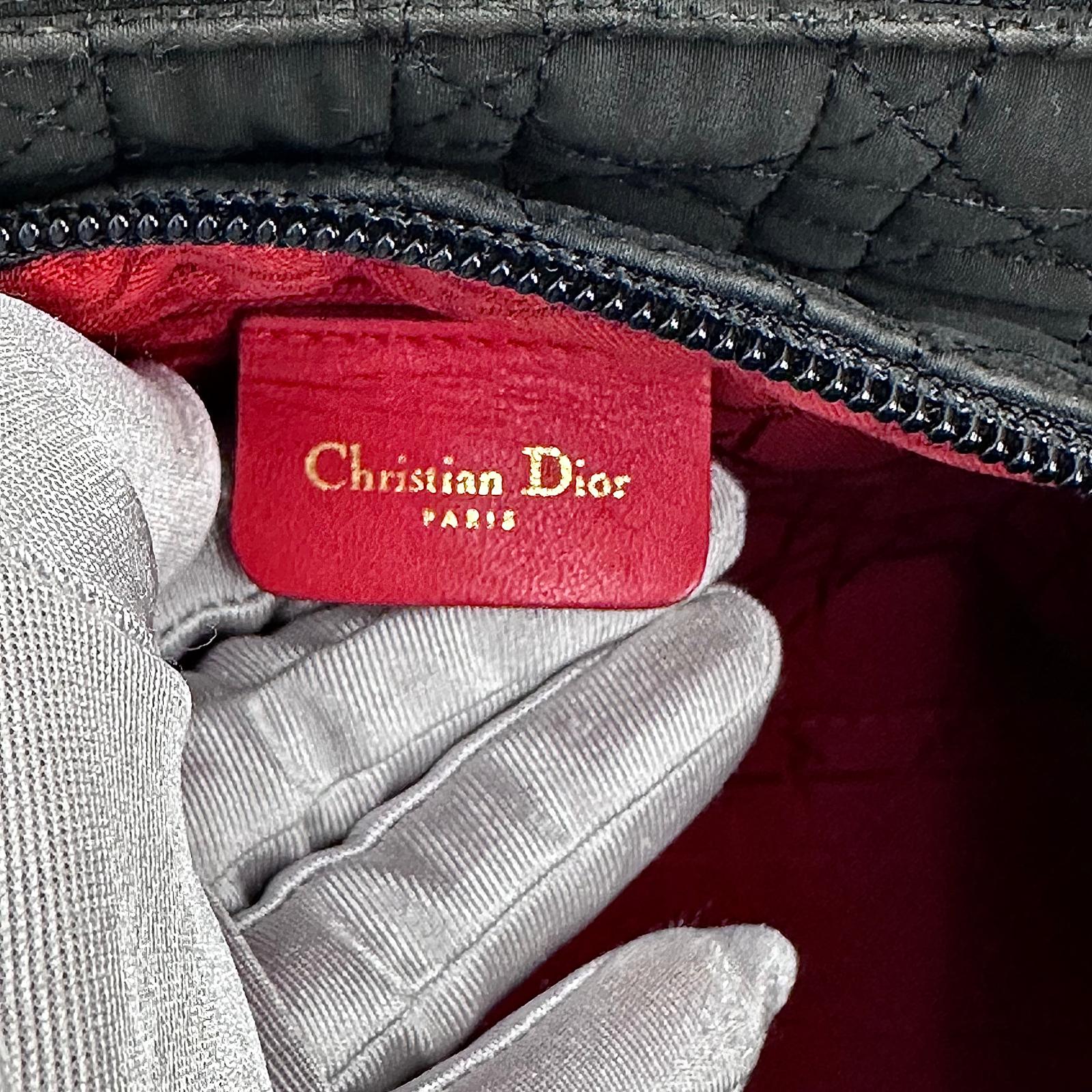 Christian Dior Borsa Lady Dior Medium Cannage Nera a Mano