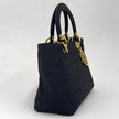 Christian Dior Borsa Lady Dior Medium Cannage Nera a Mano