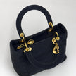 Christian Dior Borsa Lady Dior Medium Cannage Nera a Mano