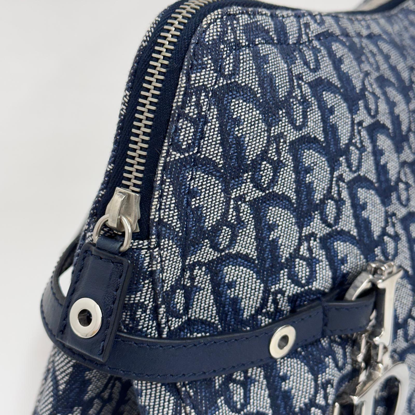 Christian Dior Borsa Bowling Oblique Blu