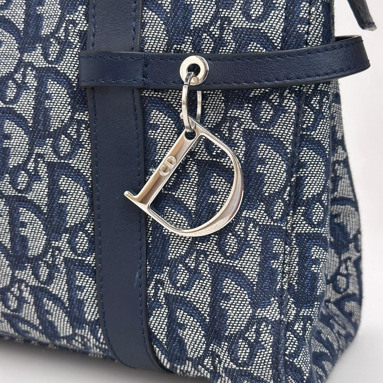 Christian Dior Borsa Bowling Oblique Blu